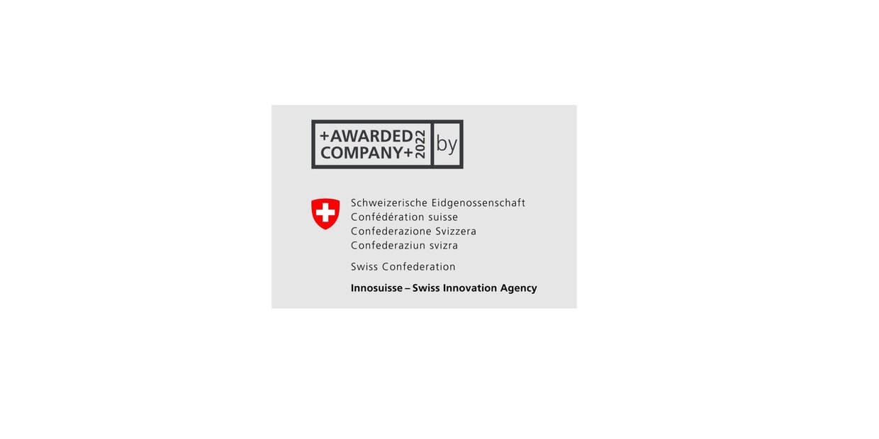 Innoissuse certification awarded company logo and the flag of Switzerland